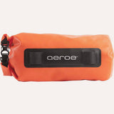 Aeroe 8L waterproof dry bag with quick release strap, designed for bike rack accessories, in black with adjustable closure.