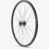 Black M Part Wheels MTB gravel front wheel with Shimano Deore 6B hub, QR, 100mm, 650B TLR rim for mountain biking.