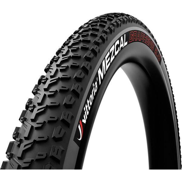 Vittoria Mezcal III G2.0 black MTB tire 700x44c tubeless-ready cross-country bike tire mounted on wheel