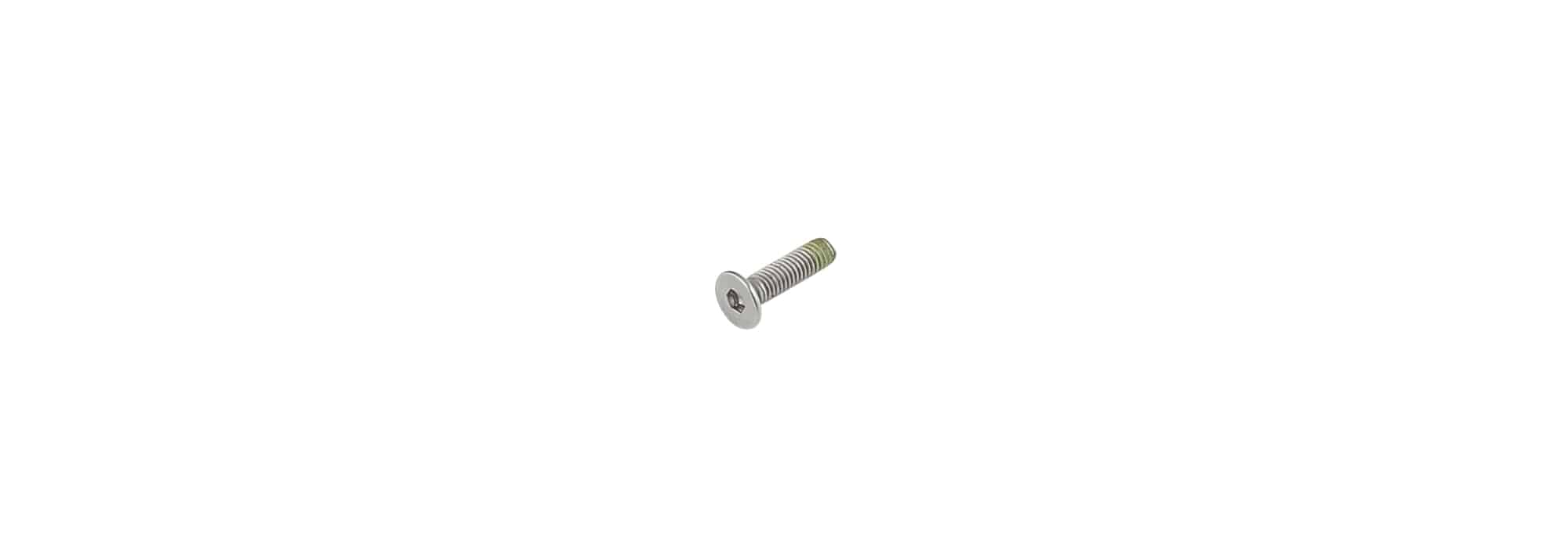 Trek Road M3 x 0.5 x 12mm grey countersunk head bolt for bike components, showing the metal bolt with a smooth, rounded head