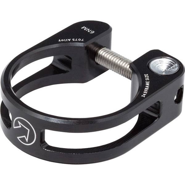Blue PRO Pro Performance 34.9mm bike seatpost clamp, durable component for securing bike seatposts.