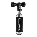 Lezyne Control Drive CO2 inflator in black with mount, compact bike tire pump accessory for quick air inflation.