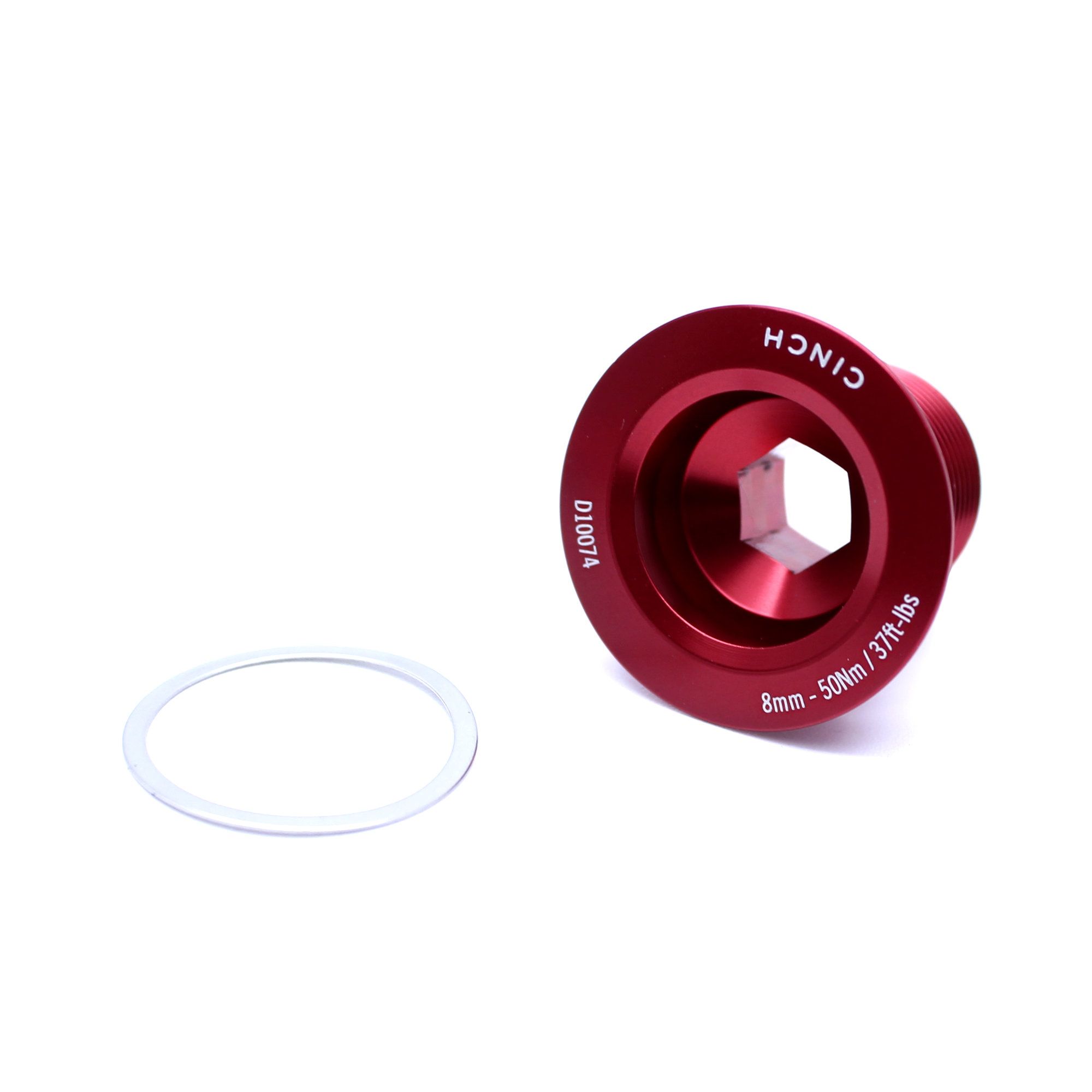 Race Face Cinch NDS M18 bolt and washer for 30mm axle cranksets, compatible with Next SL, SixC, Turbine, Atlas mountain bike cranks