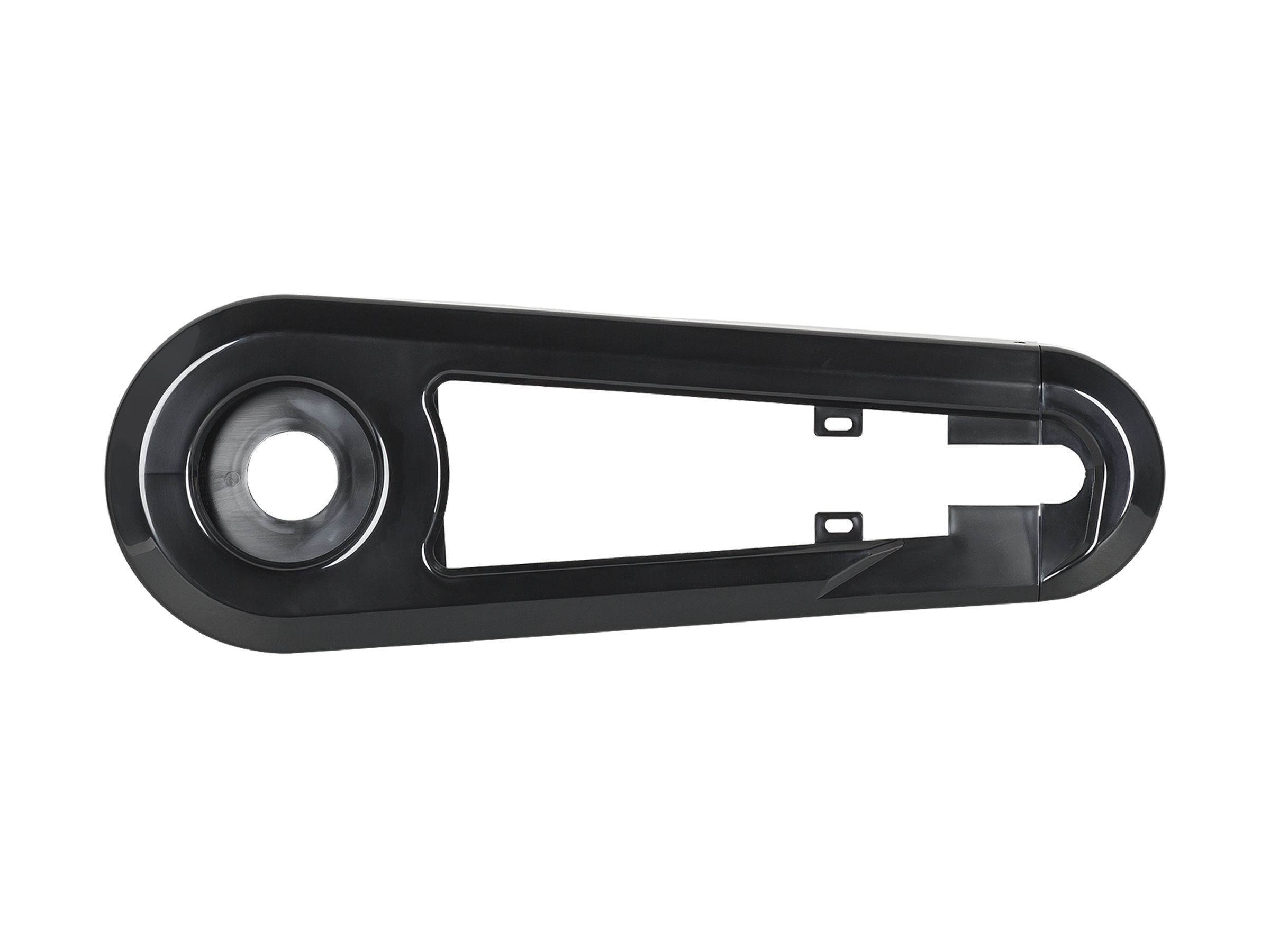 Black Trek Precaliber 16 bike chainguard protects the chain and adds a sleek look to this children's bike component.