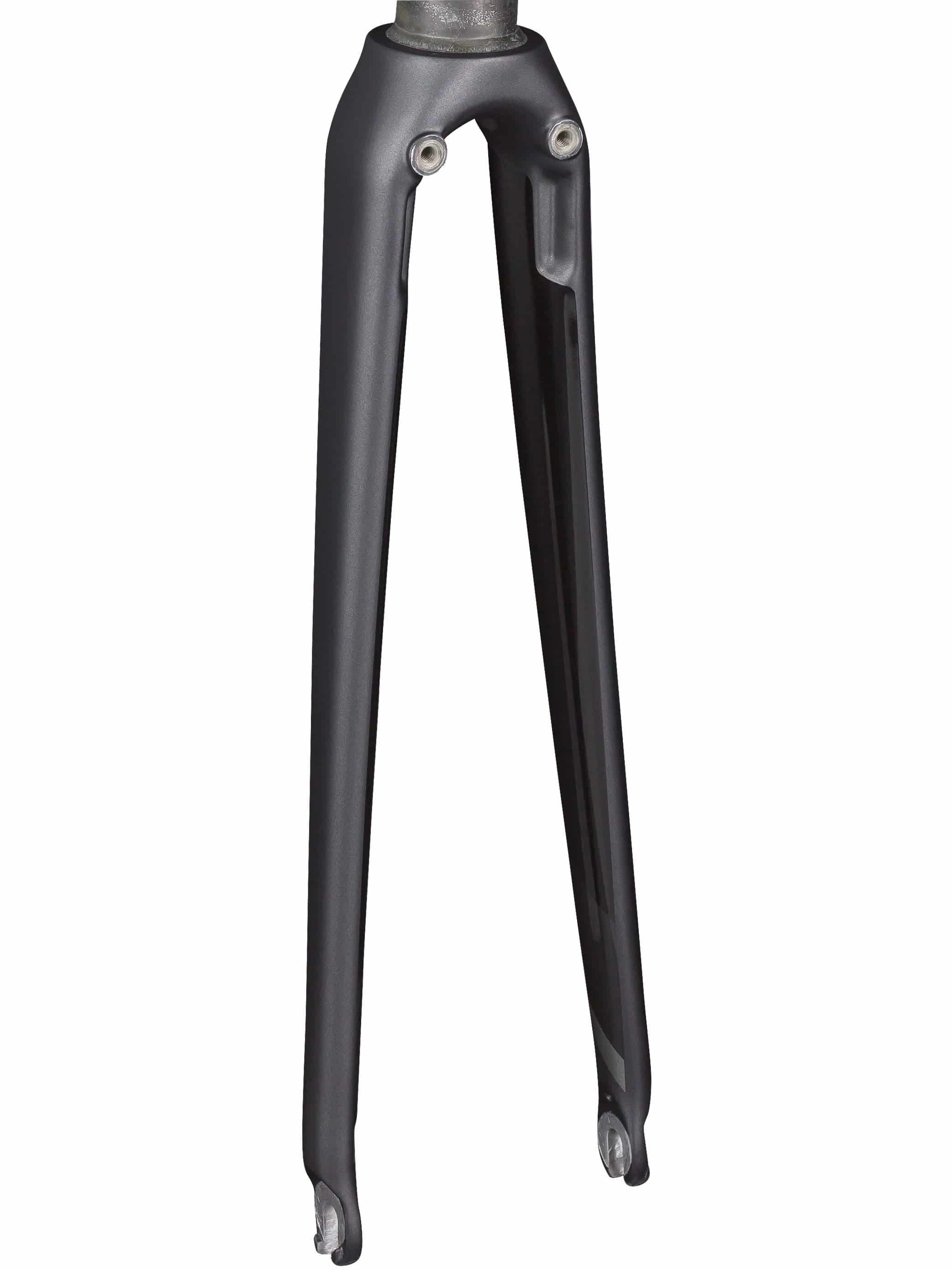 Trek 2018 Emonda SL 5 rim brake road bike fork in matte blue, lightweight component for road cycling.