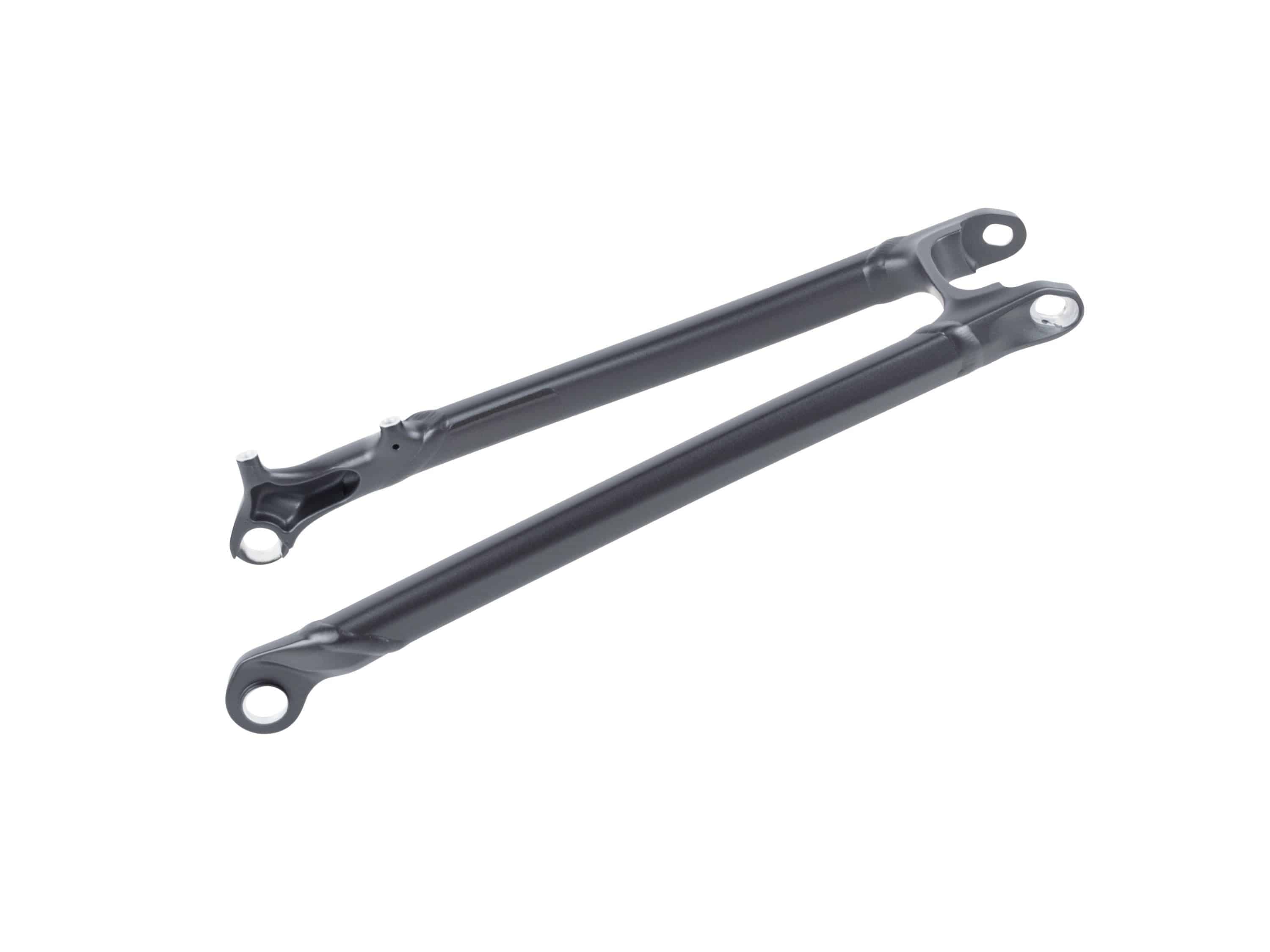 Trek Remedy 2017-2018 aluminum seatstay in solid charcoal for 27.5-inch bike with 2.8-inch tire clearance, component replacement part.