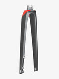 Trek Madone SLR 9 700C disc brake forks for road cycling, showing lightweight carbon construction and precise fork design.
