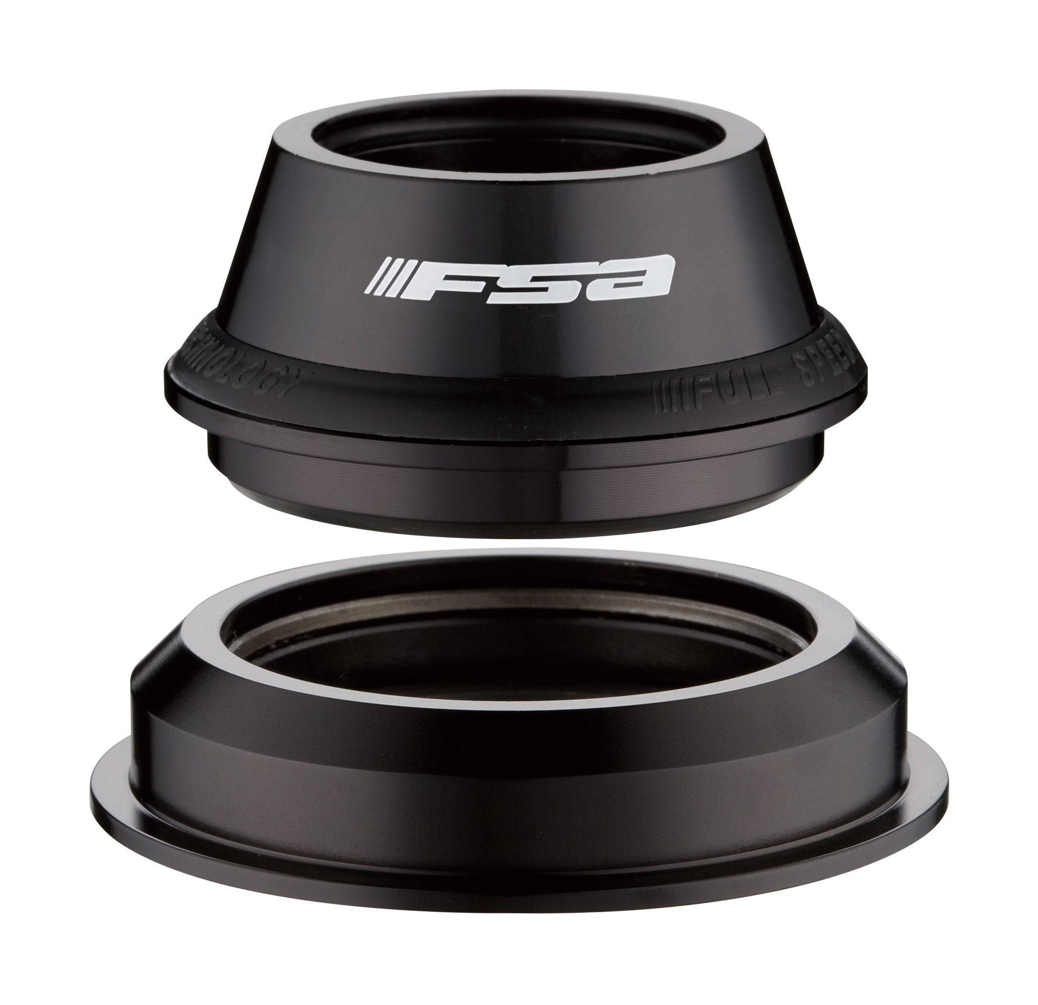 FSA SX Pro semi-integrated headset for tapered forks, 1.1/8" to 1.5" with 44.0/55.0mm dimensions, components for bike steering.