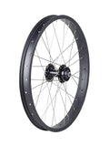 Trek Roscoe Boost 20-inch mountain bike wheel for trail riding, featuring durable components and a sleek black design.