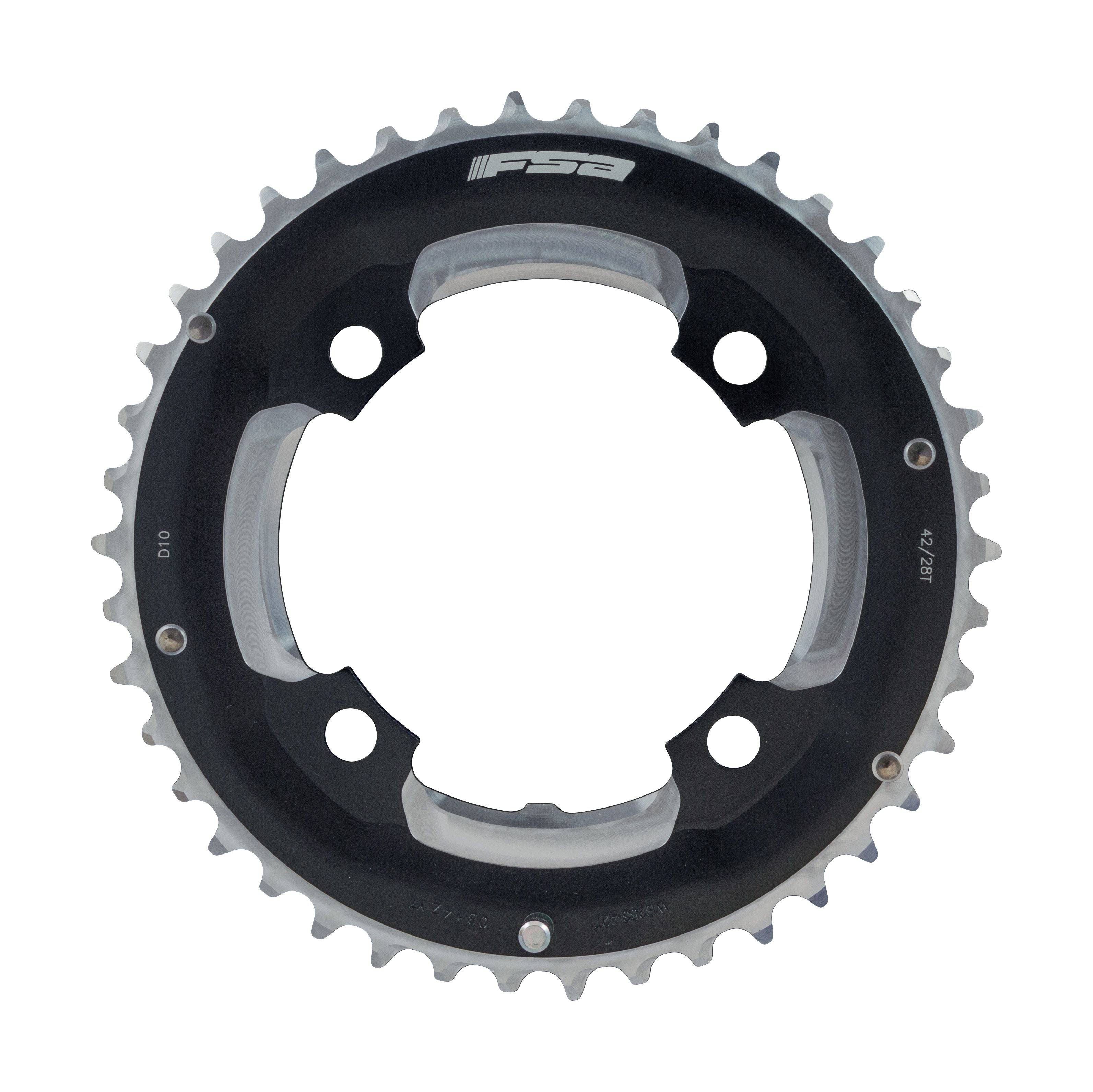 FSA Pro MTB 104BCD 2x10 Chainring Black, Silver, Silver | Swinnerton Cycles