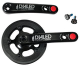 Trek 20-inch kids bike cranks with 120mm/140mm length and 32-tooth chainring for MTB performance, shown on the component.