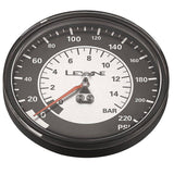 Lezyne 60 PSI gauge replacement for 2.5-inch high volume floor pumps, showing the digital pressure gauge and mounting details.