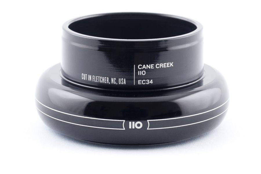 Cane Creek 110 IS52/40 black headset with sealed bearings, lightweight components for smooth steering in bicycle bikes.