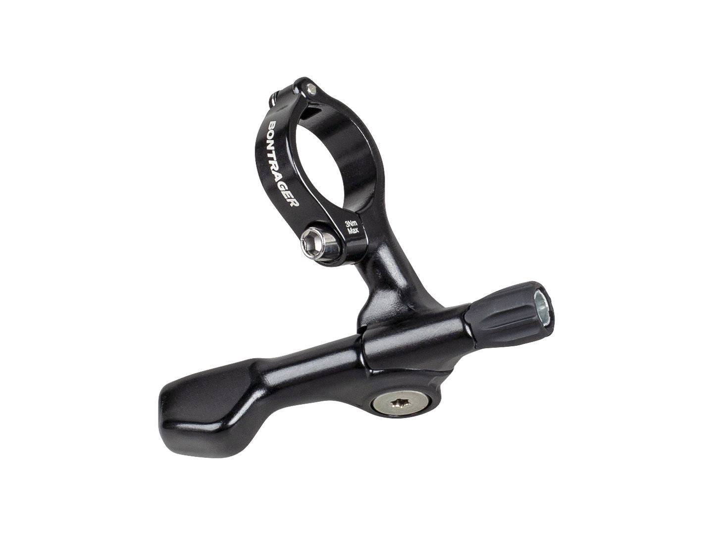 Bontrager Line Dropper under-bar seatpost lever in black for 1x drivetrain bikes, showing the compact component and lever mechanism.