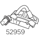 Thule 52959 rear wheel holder accessory for Thule 598 bike rack, shown attached to the bike rack in the image.
