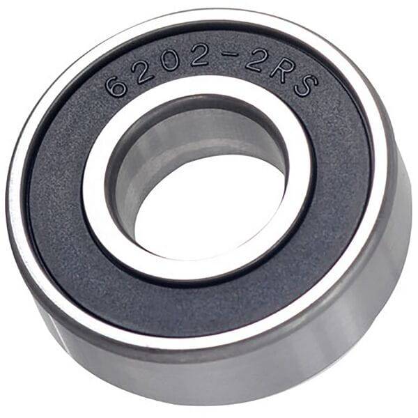 M Part Bicycle Cartridge Bearing 6202 2RS with ABEC-3 tolerance, showing the bearing's metal components and rubber seals for bike maintenance.