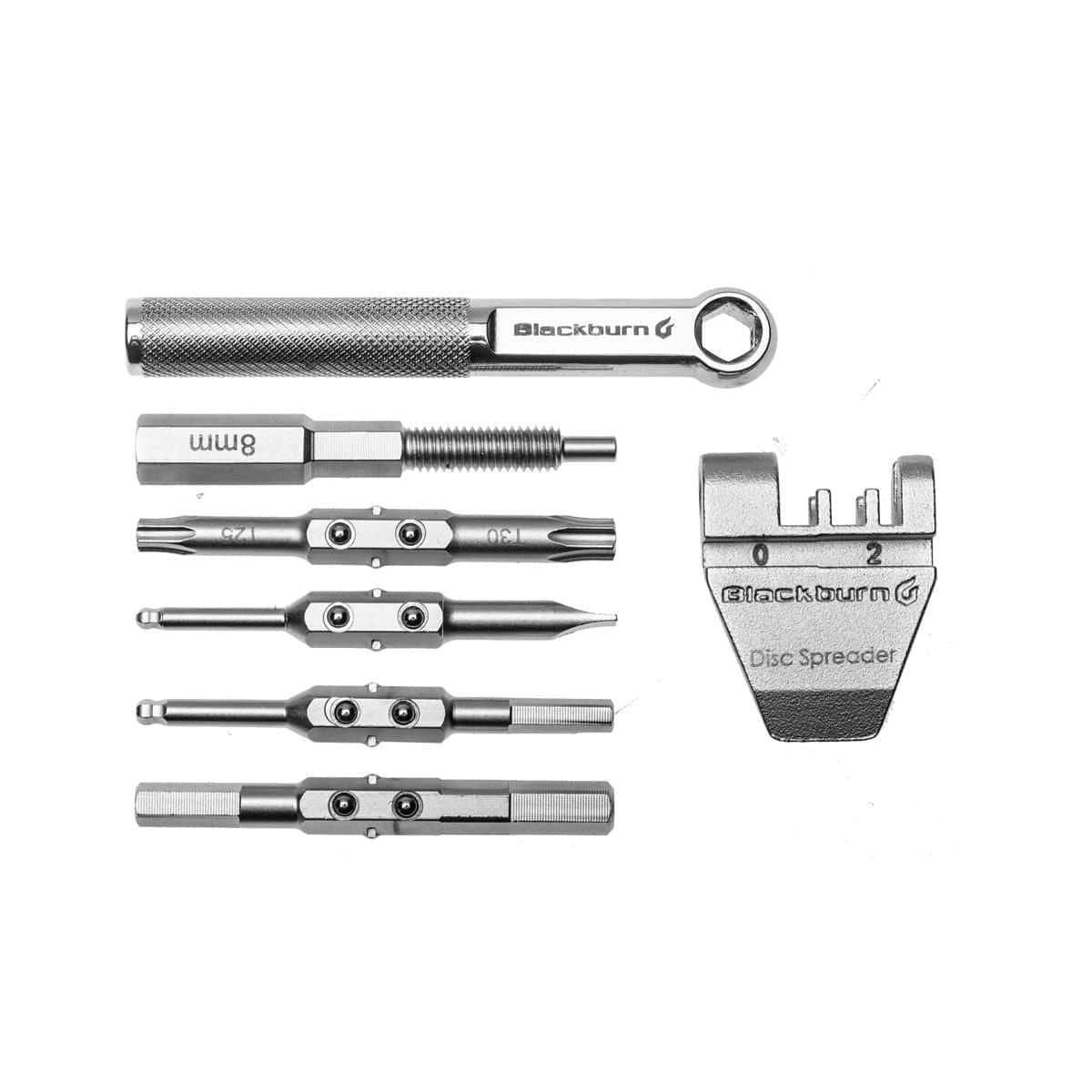 Blackburn Big Switch Mini bike multi-tool with chain breaker and spoke wrenches, compact workshop accessory for bike repairs.