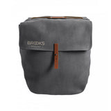Brooks Brick Lane vintage-inspired water-resistant bike panniers set attached to a bicycle for cycling accessories.