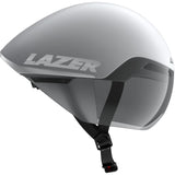 Lazer Victor KinetiCore aerodynamic cycling helmet with panoramic visor, lightweight design, and secure fit for cyclists.