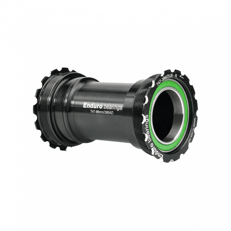 Enduro Bearings T47 ceramic hybrid internal bottom bracket with 24mm spindle for bicycle components, showcasing the durable bearing design.
