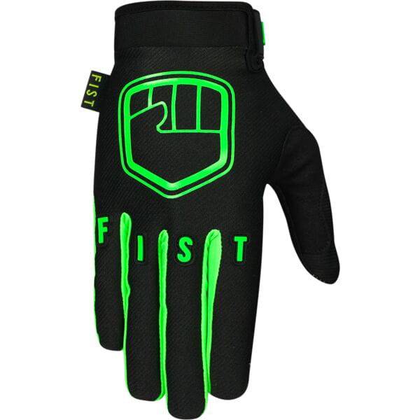 Fist Handwear fluoro green gloves with durable grip for wet and dry use, suitable for various outdoor activities.