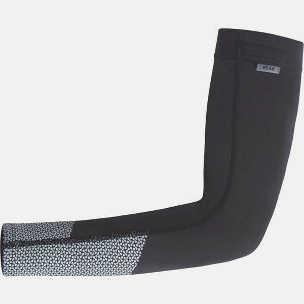 Madison DTE Stellar Tech Isoler thermal arm warmers with DWR coating for cycling, shown on a model's arms.