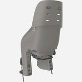 Urban Iki U-ME rear child seat mounted on bike frame, designed for bikes and e-bikes, with secure frame attachment and safety features.