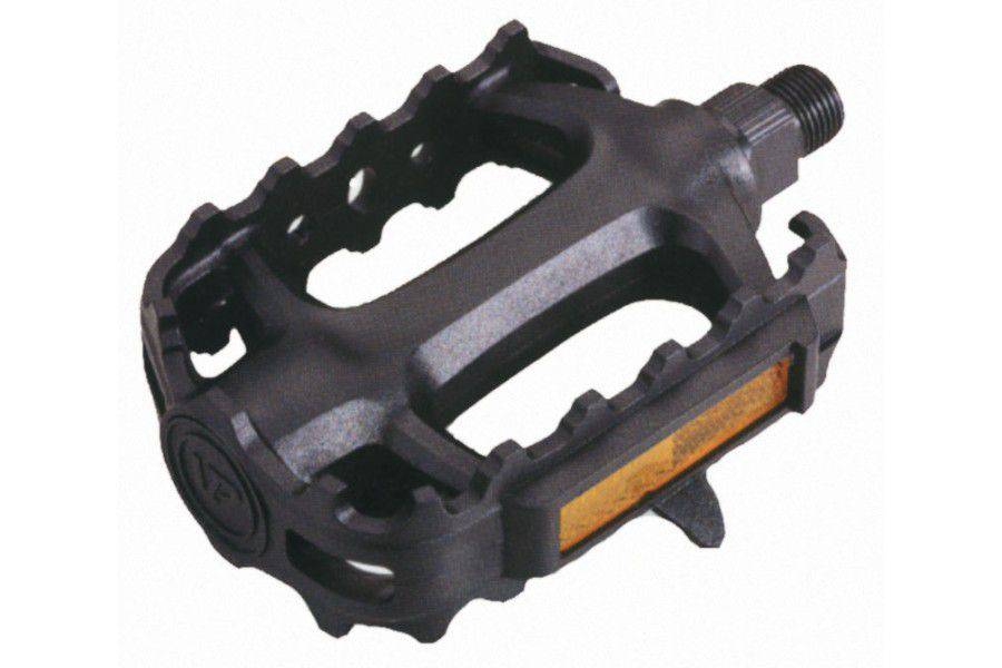 System EX M200 black pedals with boron spindle and reinforced design, showcasing durable cycling component for performance.
