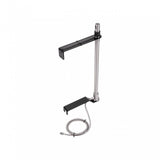 Topeak Fix Station steel floor pump for bike tires, silver and black with durable workshop design and easy-to-use pump handle.
