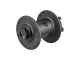Bontrager Rapid Drive front hub in black, 100mm old, non-boost, 28-hole, 6-bolt disc mount, bike wheel component