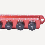 Wheels Manufacturing M12x1 axle ruler plug gauge for solid, quick-release, and thru axles, used for precise wheel measurements.
