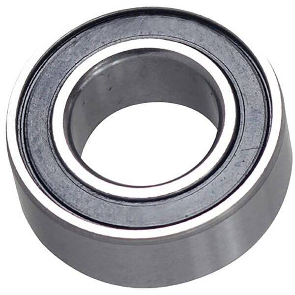 M Part Cartridge Bearing 63800 2RS ABEC-3 bicycle hub wheel bearing shown in close-up, with metal casing and rubber seals.