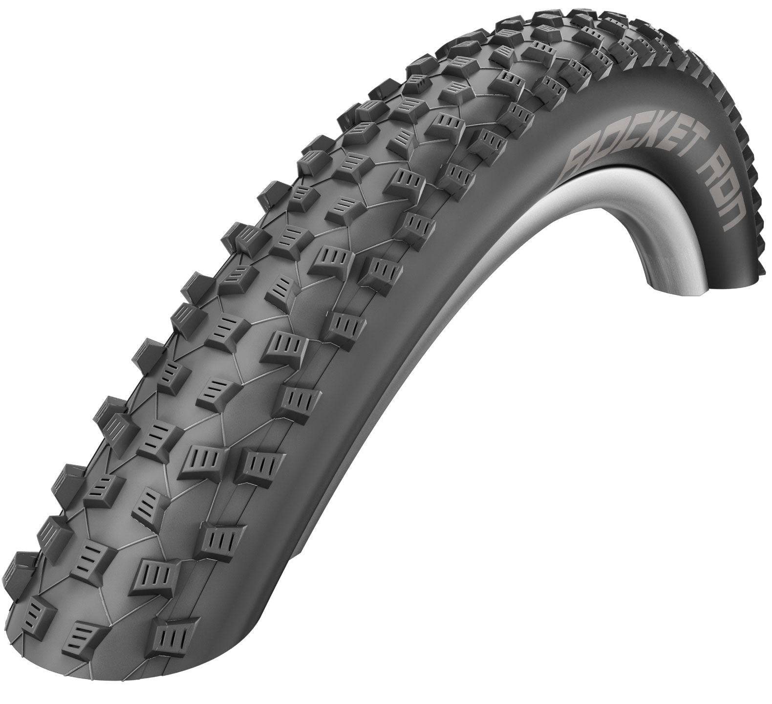 Schwalbe Rocket Ron Addix Performance folding MTB tire with tread pattern, suitable for cross-country e-bike and mountain biking.