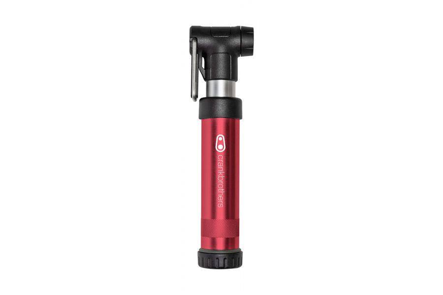 Crank Brothers Gem Short Hand Pump with dual valve Presta and Schrader, compact bicycle pump for tire inflation.