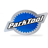 Park Tool MLS-3 metal logo sign in brushed aluminum, 51x30cm, ideal for bike workshop decor