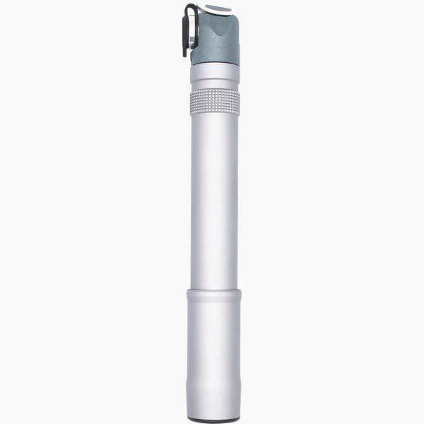 Truflo Air Switch Turbo CNC mini pump accessory with grey Presta valve for high volume and pressure inflation.