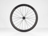Bontrager Aeolus Elite 50 TLR disc road wheels with tubeless-ready carbon aero rims and sleek aerodynamic design.