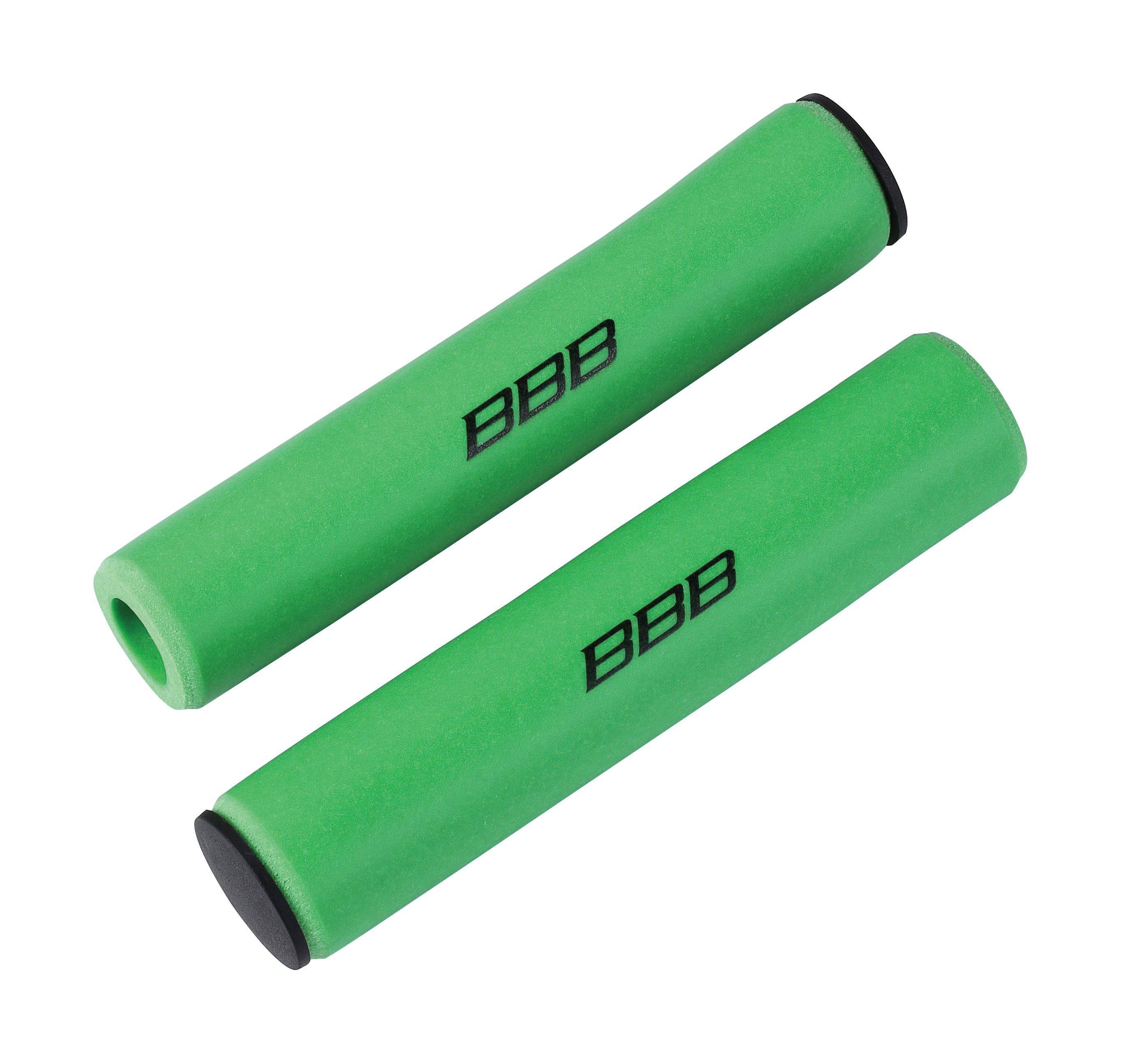 BBB Sticky Grips BHG-34 silicone bike handlebar grips with end-caps, designed for comfort and control during riding.