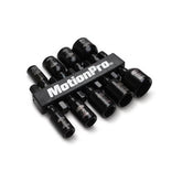 Motion Pro magnetic hex-drive socket set for MP bit drivers, featuring various sizes for workshop use, shown in the image.