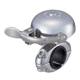 Cateye Hibiki aluminum bike bell with adjustable handlebar mount, featuring a sleek design and durable construction.
