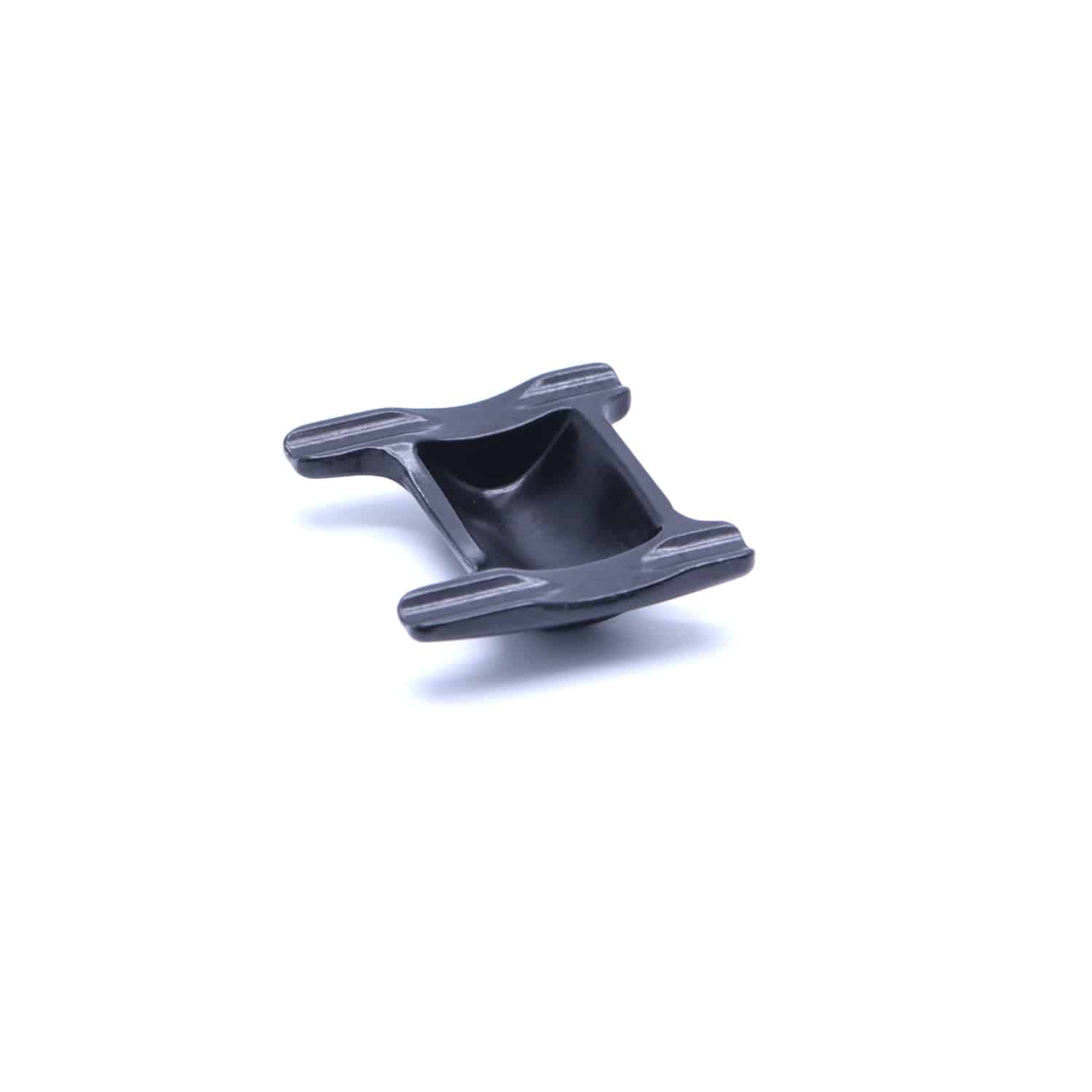 Fox Doss Seatpost Lower Saddle Clamp component for secure bike saddle fit, shown in black metal with mounting hardware.