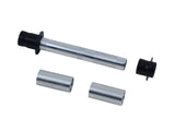Bontrager Affinity Elite Race Lite rear axle kit in black with 142mm OLD for bike components, showing the axle and black finish.