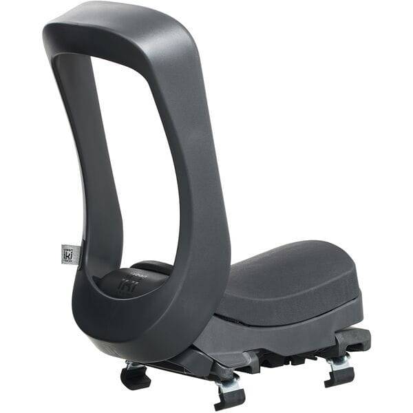 Urban Iki Junior bike seat with carrier mount in Bincho Black, foldable child bike seat for secure riding.