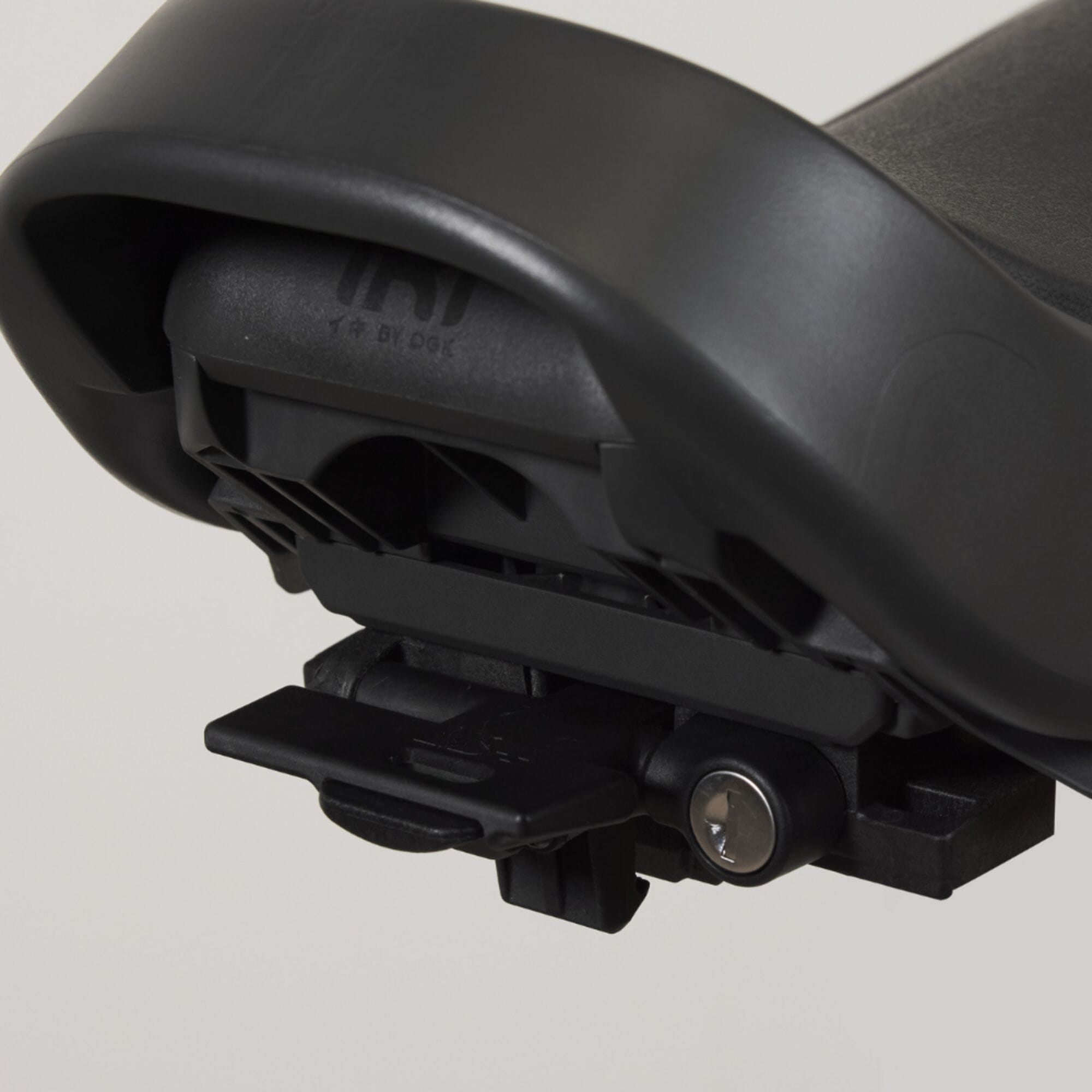 Urban Iki Junior Seat AVS+ child bike seat in Bincho Black, foldable, weather-resistant, secure bike accessories for kids.