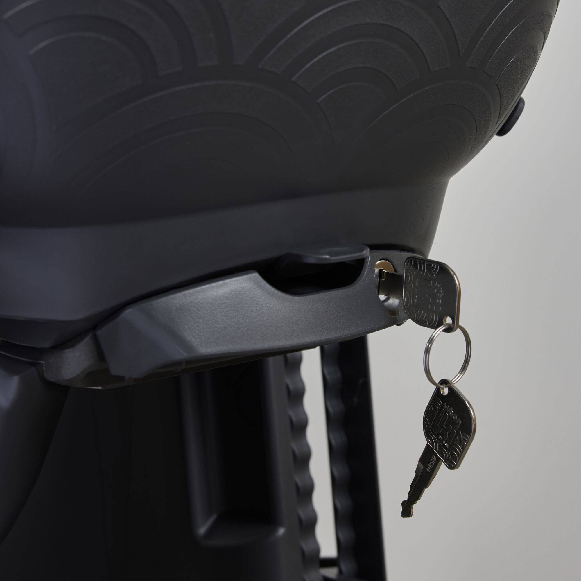 Urban Iki Rear Seat TA-KE carrier mount for kids' bikes featuring Click & Go system, designed for easy attachment and secure fit.