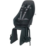 Urban Iki Rear Bike Seat TA-KE Easy Fix mounted on a child's bike with pannier rack, suitable for e-bikes and regular bikes.