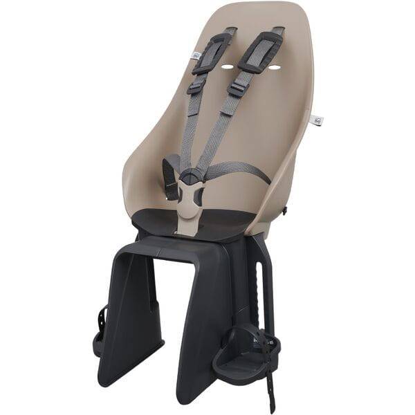 Urban Iki rear child bike seat for e-bikes with pannier rack mount, easy fix child seat accessory for safe bike riding.