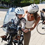 Urban Iki front seat windscreen with Suiboku grey tinted shield, providing wind and glare protection for bike accessories.
