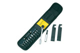 Topeak Ratchet Rocket Lite DX multi-tool with ratchet and tyre levers in black and yellow, suitable for bike workshop repairs.