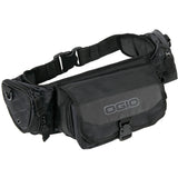 OGIO MX450 Stealth backpack with organizer pouches, padded waist belt, and durable accessories for outdoor or travel use.